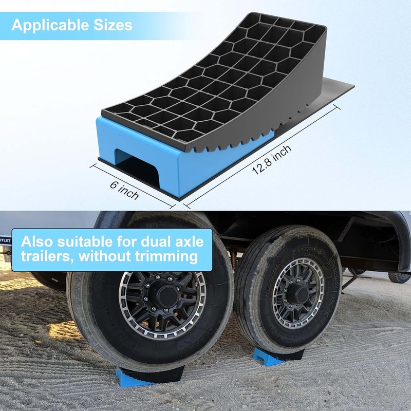 CircleRoad CirclrRoad RV Levelers, Heavy Duty RV Ramps for Leveling, Camper Wheel Levelers, Trailer Leveling Up to 35,000 lbs with Rubber Anti-Skid Pads and Storage Carrying Bag - Image 3